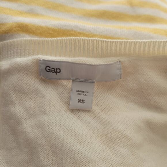XS Gap yellow and white striped half-sleeve cardigan, good condition - Picture 3 of 4